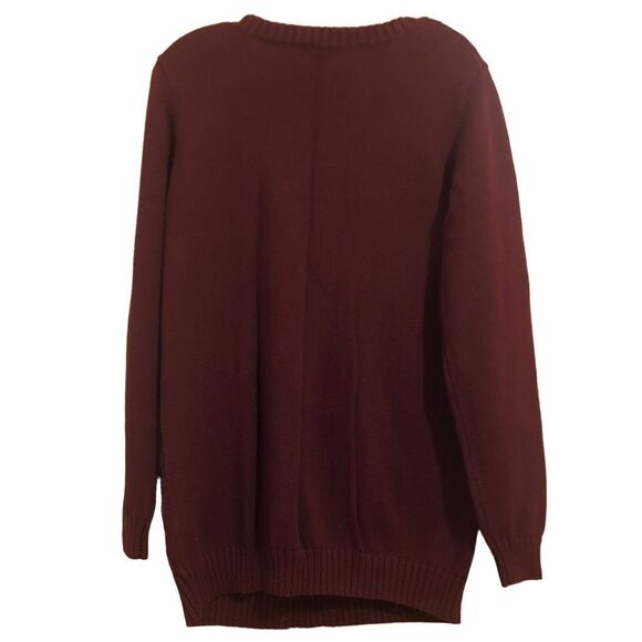 Karissa + Me Women’s Size L Burgundy Sweater Scoop Round Neck Long Sleeve - Picture 5 of 10